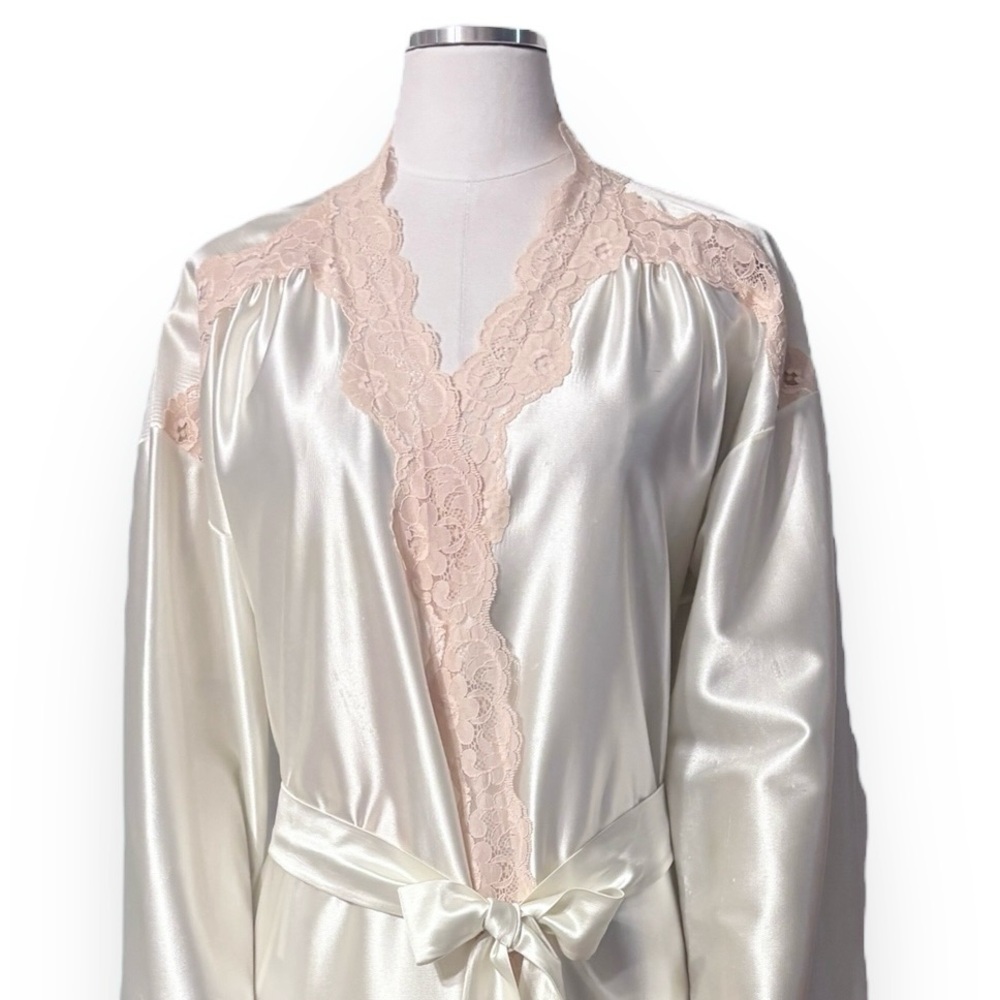 TOM BEZDUDA for BARAD Bridal Peignoir Robe Lace Detail VINTAGE - Picture 2 of 10